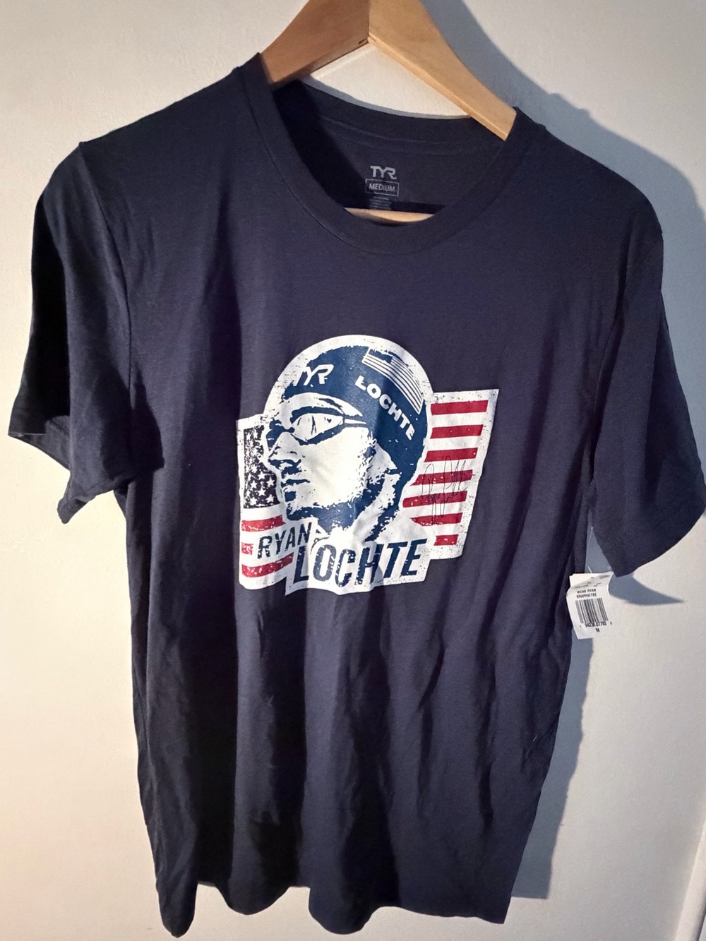 TYR Navy Ryan Lochte Graphic Tee - Men's Crewneck Shirt medium